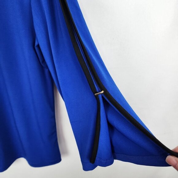 NWT Carmen Marc Valvo Cobalt Blue Blouse S - Picture 3 of 4